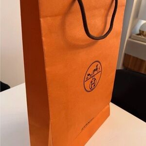 Authentic Hermes Paris Empty  Shopping Gift Paper Bag 17 x 11 x 4"